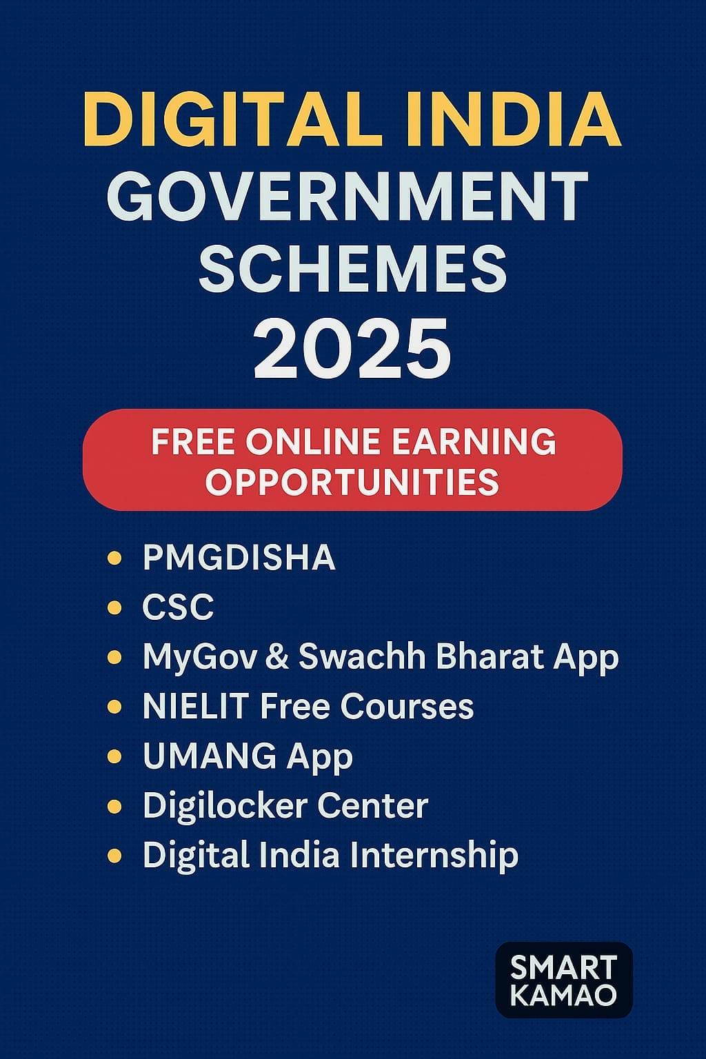 बस मोबाइल चाहिए! 2025 की Digital India की 7 सरकारी स्कीमें – जो बिना इन्वेस्टमेंट के दे रही हैं कमाई का मौका 1 Digital India 2025 Free Earning Opportunities – Official Government Schemes Promotional Banner with smartphone visual