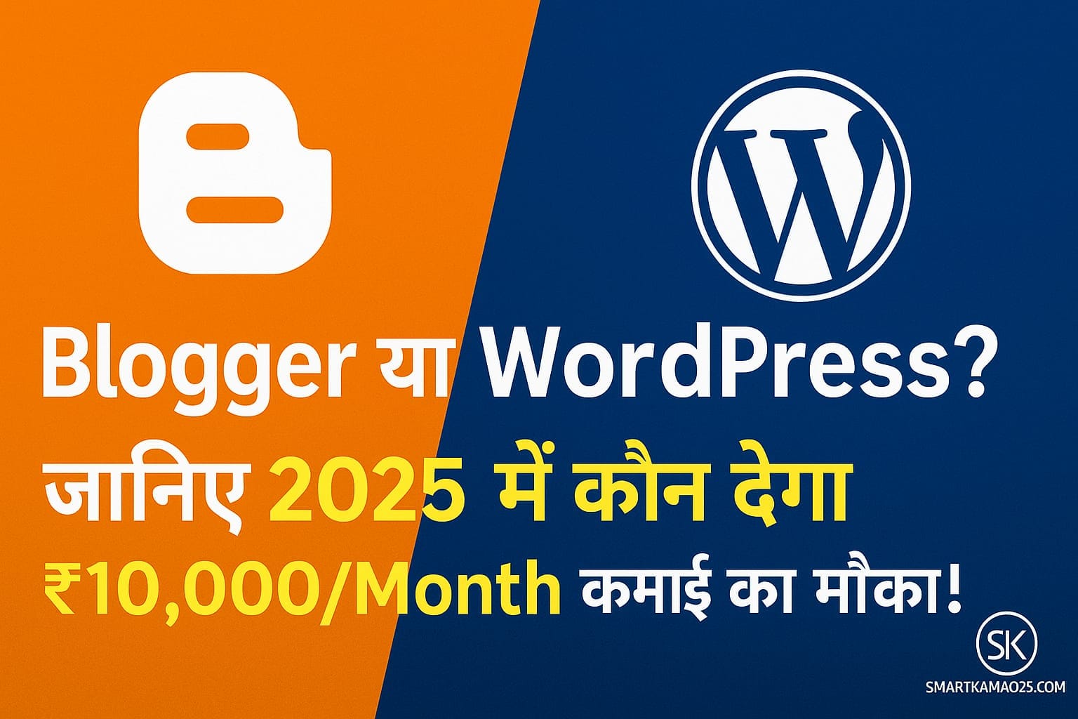 Blogger vs WordPress: फ्री या पेड होस्टिंग कौन सी बेहतर है? ब्लॉग शुरू करने का स्टेप-बाय-स्टेप गाइड (2025) 1 Blogger और WordPress की तुलना 2025 – कौन बेहतर है ₹10,000 कमाई के लिए