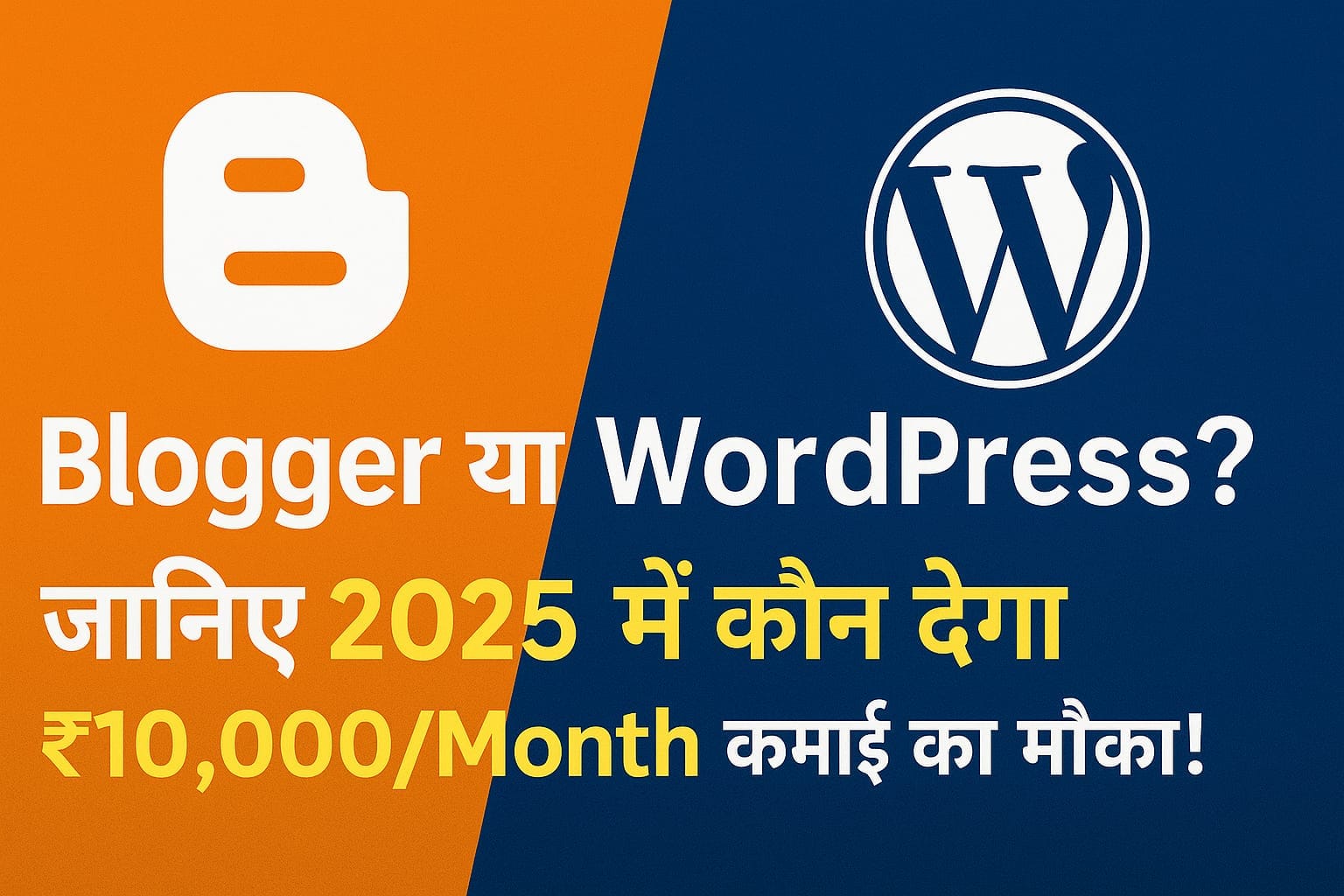 2025 में Blogging की शुरुआत ऐसे करें कि Google खुद आपके पीछे भागे! (Smart Setup Guide) 1 Blogger और WordPress के बीच तुलना करती 2025 की कमाई से जुड़ी हिंदी इमेज