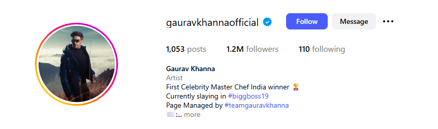 Gaurav Khanna Net Worth 2025: Anupamaa स्टार और Bigg Boss कंटेस्टेंट की कमाई 2 Gaurav Khanna Instagram