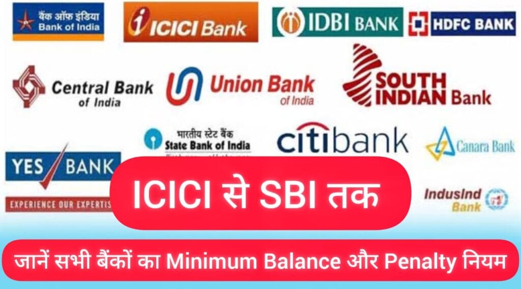 ICICI से SBI तक – जानें सभी बैंकों का Minimum Balance और Penalty नियम