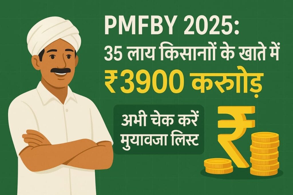 PMFBY 2025: 35 लाख किसानों के खाते में पहुँचे ₹3900 करोड़ – अभी चेक करें मुआवजा लिस्ट 1 PMFBY 2025 35 लाख किसानों के खाते में पहुँचे ₹3900 करोड़ – अभी चेक करें मुआवजा लिस्ट