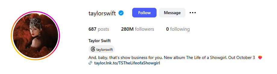 Taylor Swift और Travis Kelce की Love Story: उम्र, सगाई, शादी की अफवाहें और नेट वर्थ 2025 में कितना है? 2 Taylor Swift के Instagram Followers
