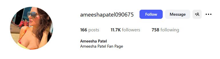 Ameesha Patel Instagram