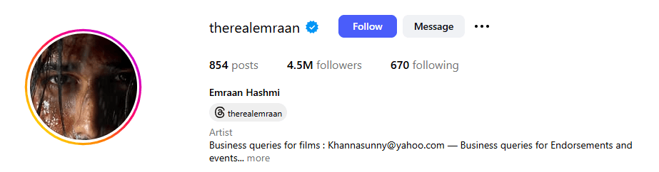 Emraan Hashmi Instagram