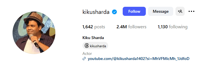 Kiku Sharda Instagram