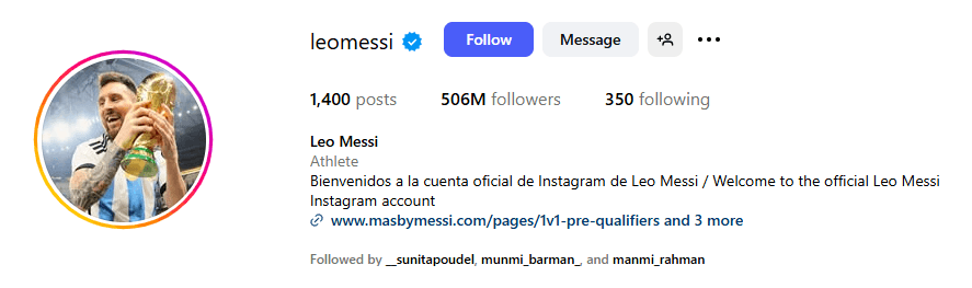 Lionel Messi Instagram