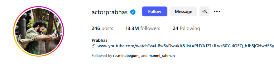 Prabhas Instagram