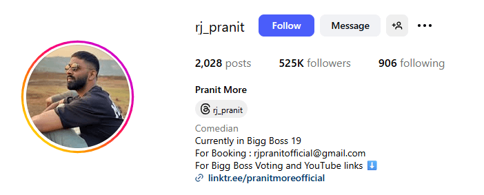 Pranit More Instagram