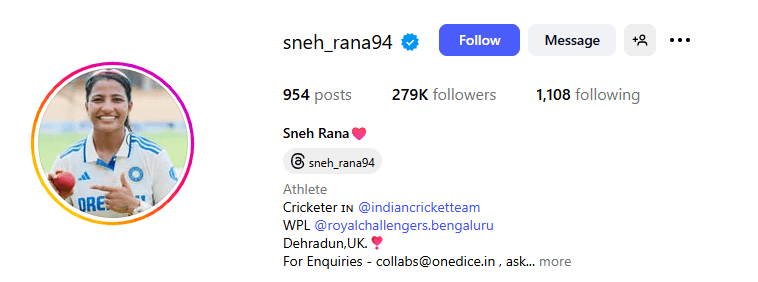 Sneh Rana Instagram