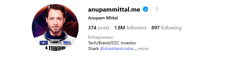 Anupam Mittal Instagram